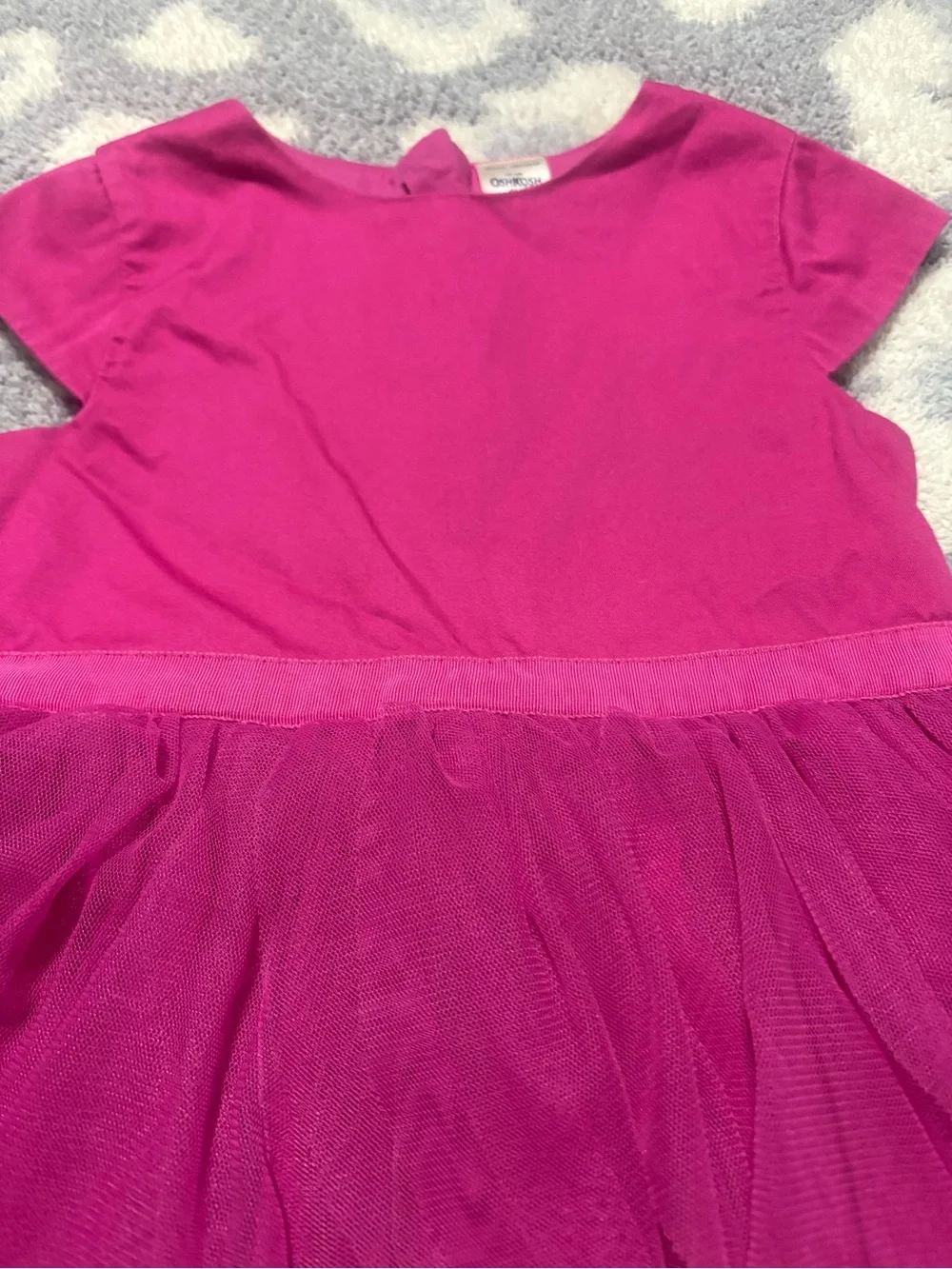 OshKosh B’Gosh Hot Pink Cotton Dress with Tulle Skirt 3T